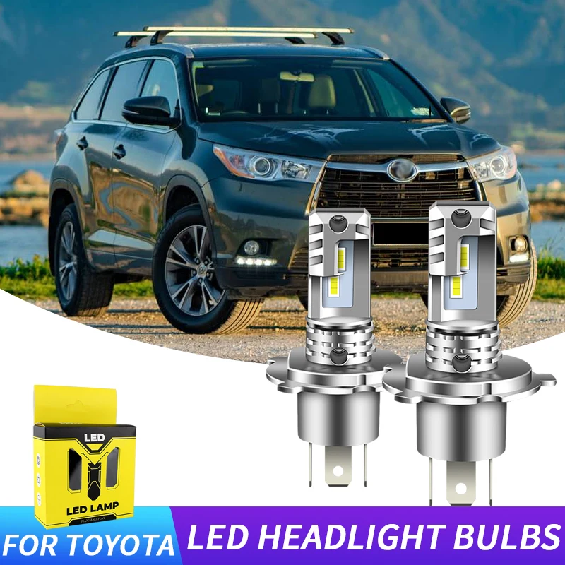 

2PCS H4 9003 LED Headlight Bulbs CSP Fanless High & Low Beam H4 LED Headlamp 12000lm 6000K For Toyota HIGHLANDER 2008-2010