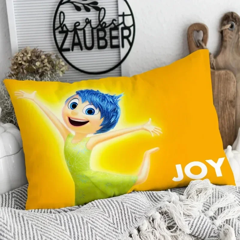 Kawaii Disney Inside Out 2 Cartoon Print Pillowcase Anime Joy Sadness Disgust Pillowcases Children Room Interior Decoration