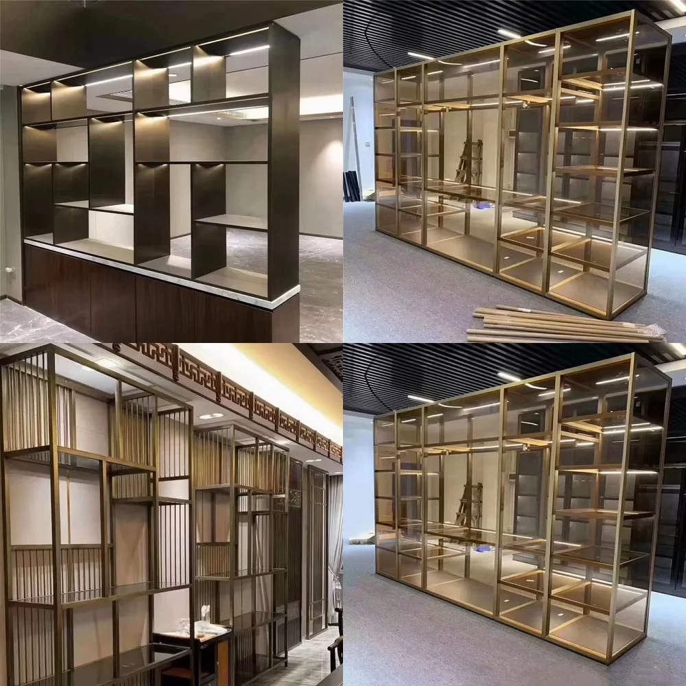 

2026-Design Decorative Metal Shelf Partition Stainless Steel Baffle Rack