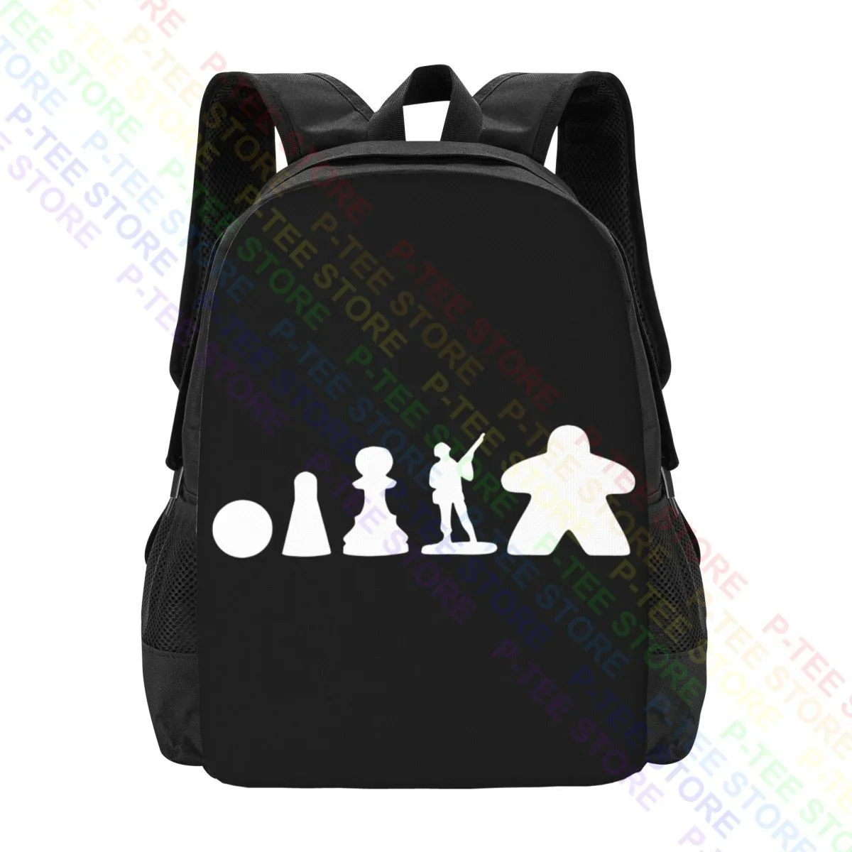 Meeple Evolution Parody Pawn Chess Risk BoardgamesBackpack Large Capacity Vintage Gymnast Bag