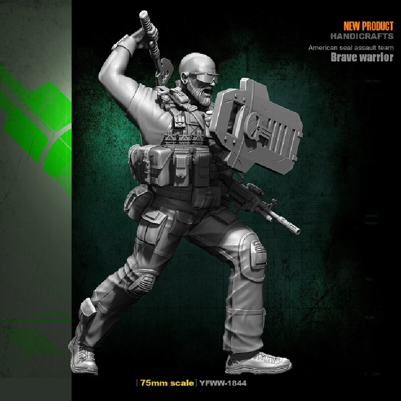 

75mm The Soldier With The Axe Resin Model Figure Gk Micro Miniature 3d Printed White Model Toy Unassembled And Unpainted Kit