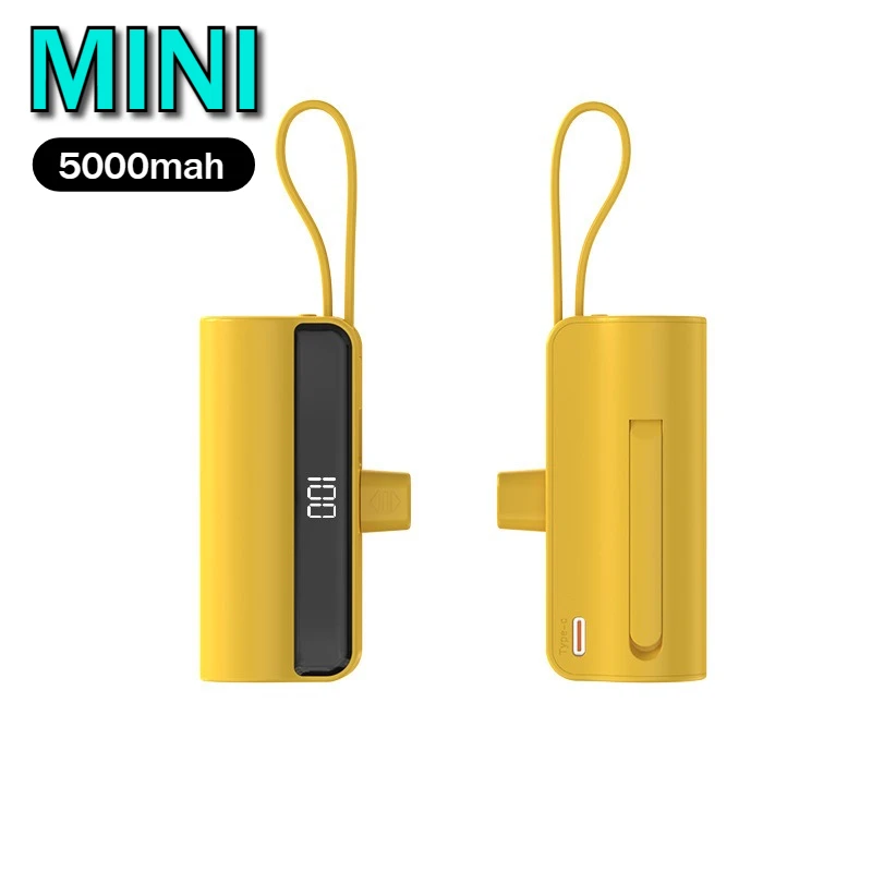 

Внешний аккумулятор MINI Power Bank 5000 мАч с быстрой зарядкой для iPhone, Huawei, Samsung, Xiaomi