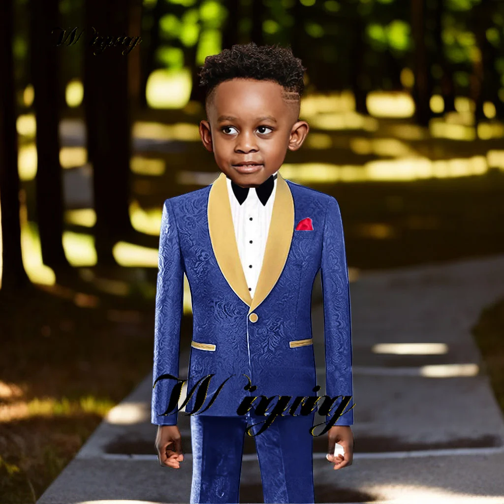 

Jacquard Boys Suit 3 Pieces Set Fashion Jacket Pants Kids Tuxedo for Wedding Party Dress Formal Boys Suit Set
