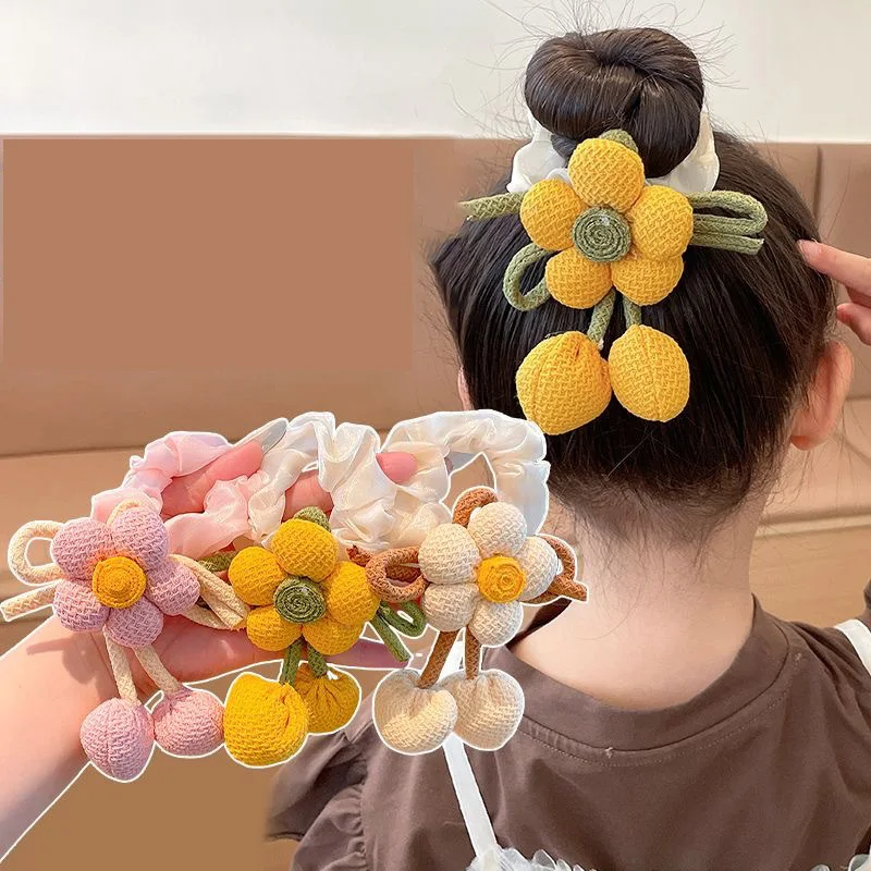 

Cute Flower Girl Kids Elastic Hair Bands 1 PCS Children Hair Ties Princess Accessory Baby Headwear