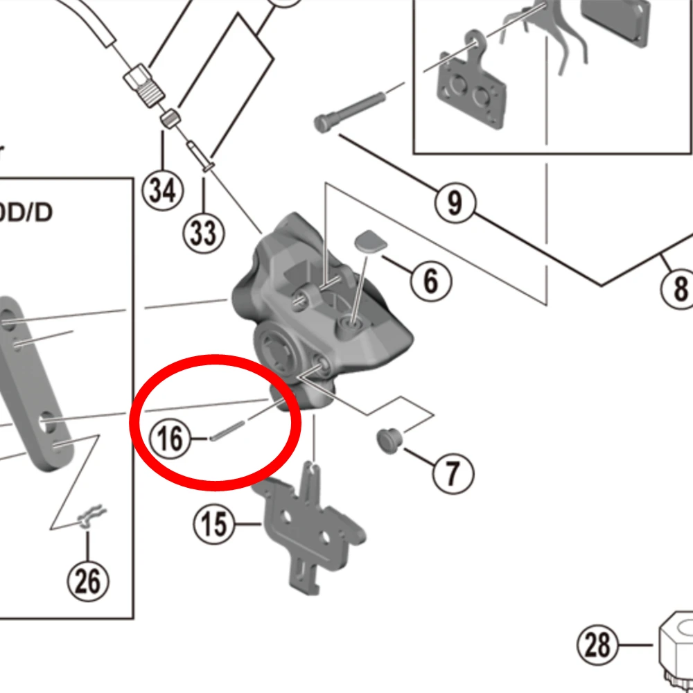 Shimano Flat Mount Disc Brake Caliper Screw Fixing Pin Y8N207000