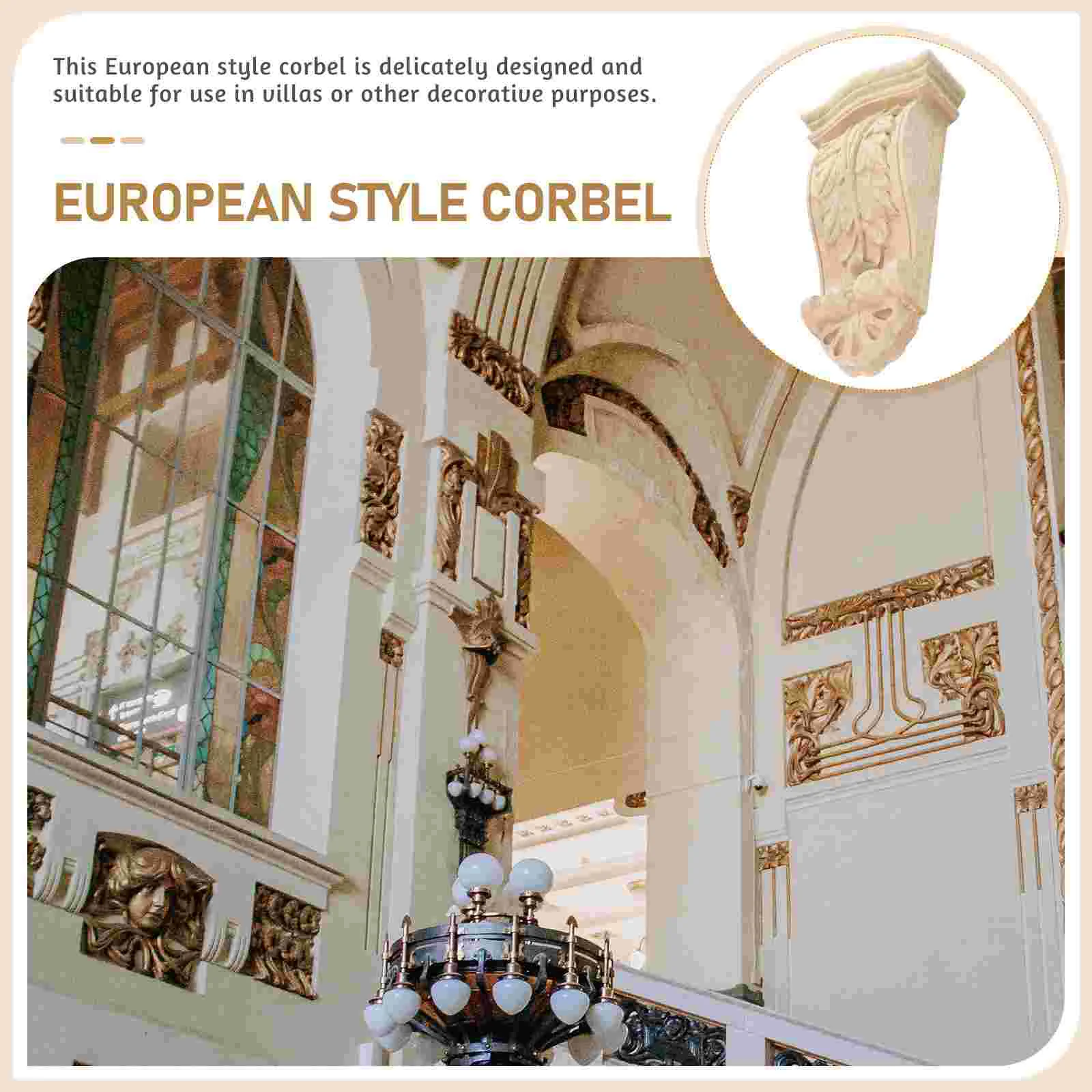 Capitales et corbeaux en bois sculpté, décoration traditionnelle de Style européen rétro