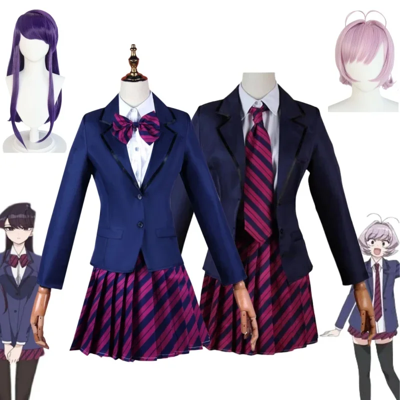 Komi Can't Communicate Komi Shoko Osana Najimi Cosplay Costume Anime Wig High School Uniform Shirt Tie Neck Women Halloween suit