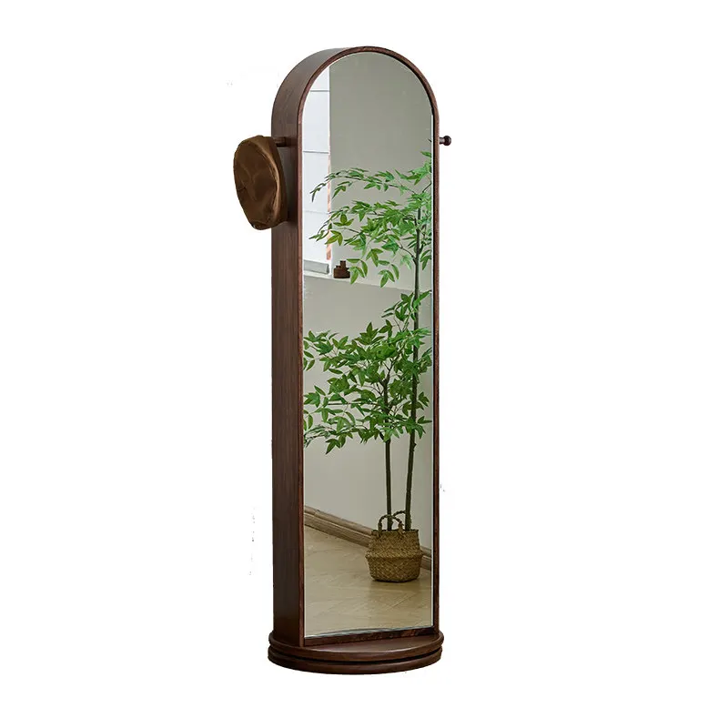 Oval Standing Decorative Mirrors Vintage Apartment Wooden Frame Mirrors Full Body Luxury Design Specchio Home Decorations