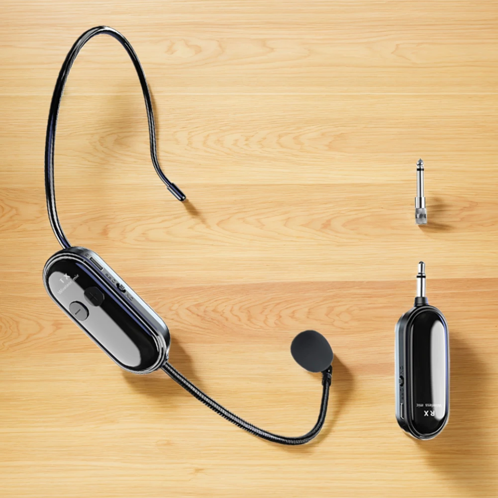 2.4G Headset Microfoon Lange afstand Draadloos microfoonsysteem Hoofd Handmicrofoon 2 in 1 voor stemversterker Podiumluidsprekers Teach