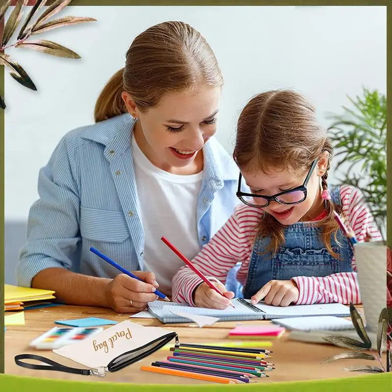 

New-10Pcs Sublimation Blank Pen Case Blank DIY Craft Bags Canvas Pencil Case Canvas Makeup Bag