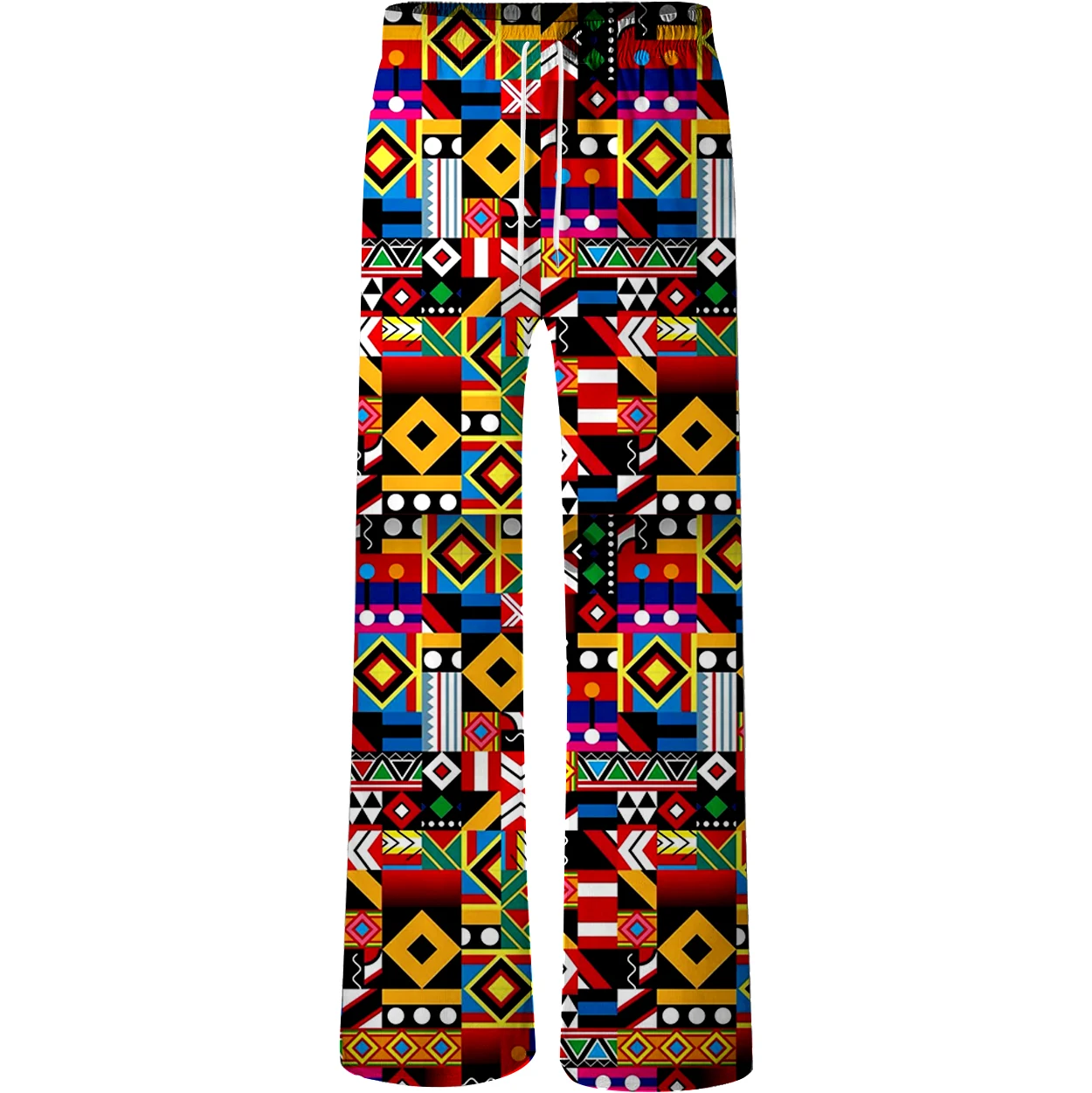 Lockeres und bequemes 3D-Digitaldruck-geometrisches Spleißmuster für Herren, trendige Freizeithose für Frühlings- und Herbststraßen.