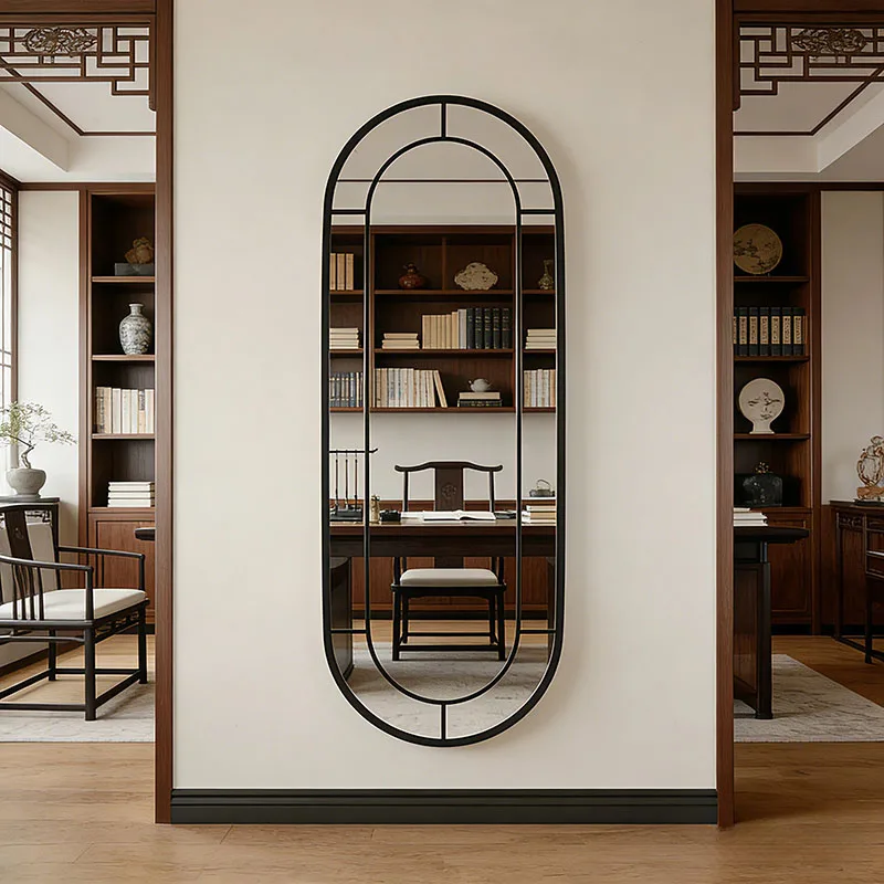 Light Wall Mirror Oval Custom Luxury Long Aesthetic Vanity Vintage Art Mirror Living Room Decoration Spiegels Home Products