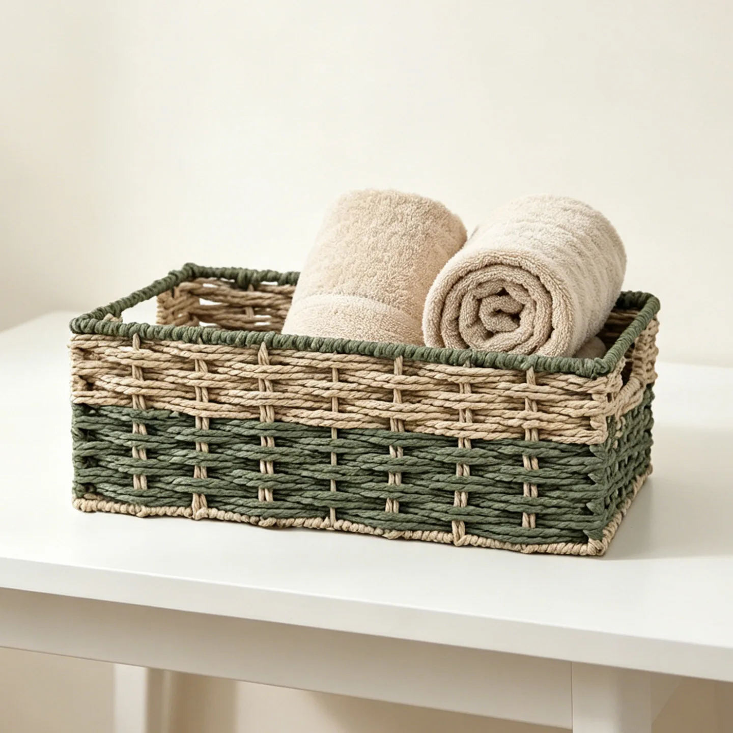 Hand-woven Storage Basket, Living Room Desktop Cosmetics Sundries Storage Basket, High-value Household Finishing Storage Basket