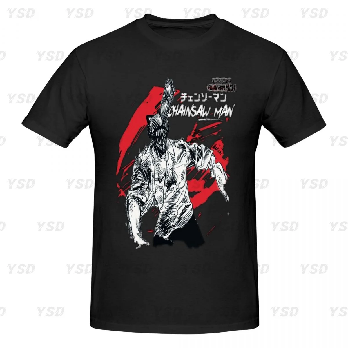 Anime Chainsaw Man Acid Men's tight fitting sports T-shirt,Quick-Drying, Oversized print Tee shirt