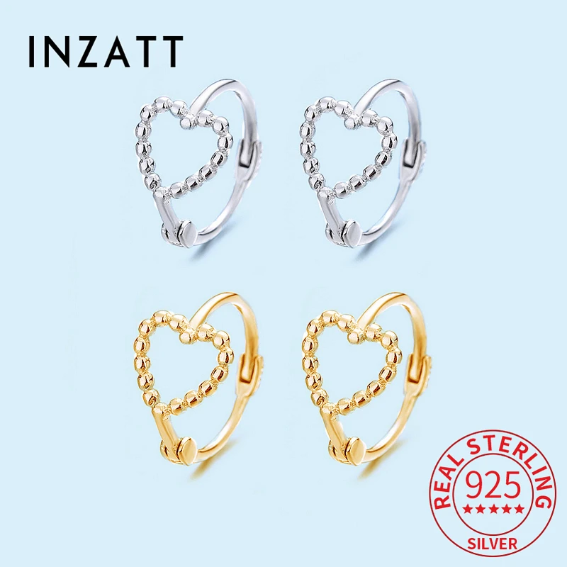 INZATT Thật Nữ Bạc 925 Đính Đá Zircon Trăng Sao Trái Tim Ren Đính Hạt Vòng Bông Tai Nữ Cổ Điển Mỹ Phụ Kiện Trang Sức