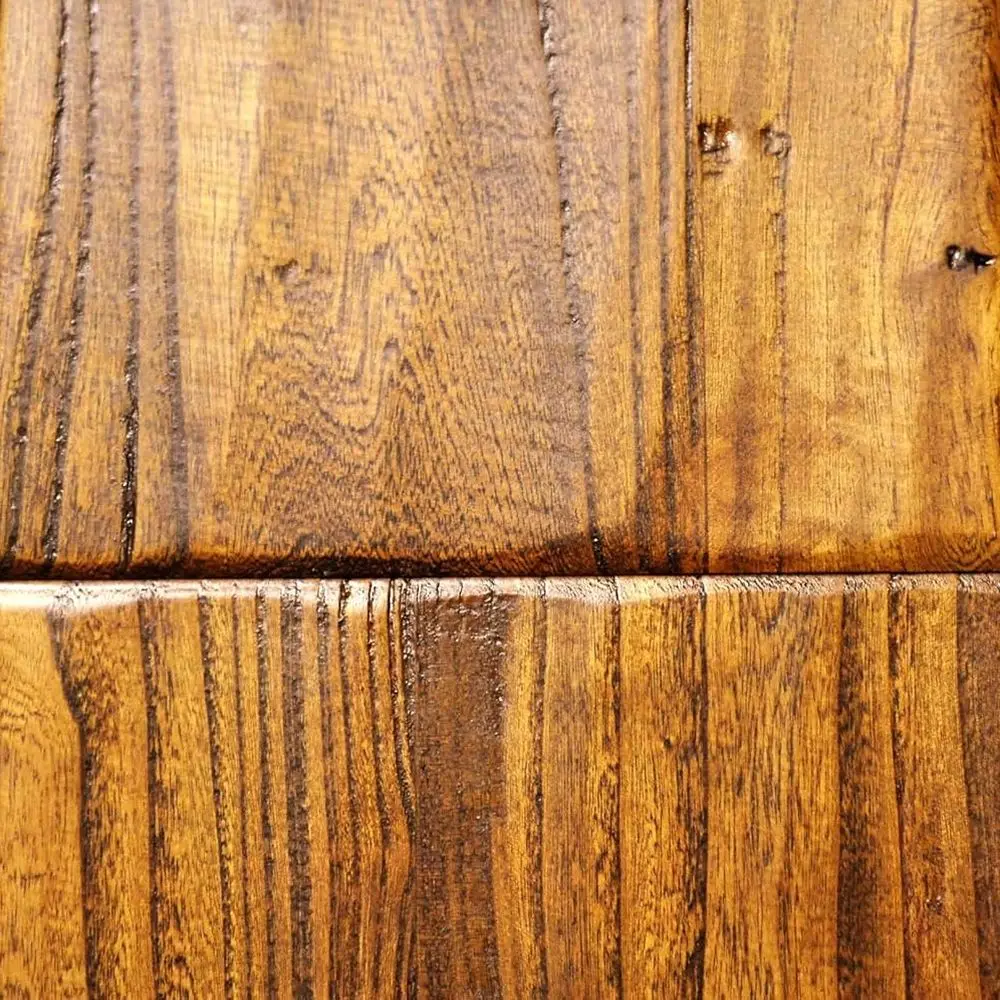 أرضيات خشبية صلبة هندسية، خبز ذهبي مستصلح Elm-CF3078E47، قشرة 3 مم، عريض 5، سميك 1/2، طول عشوائي 1'-4' #1