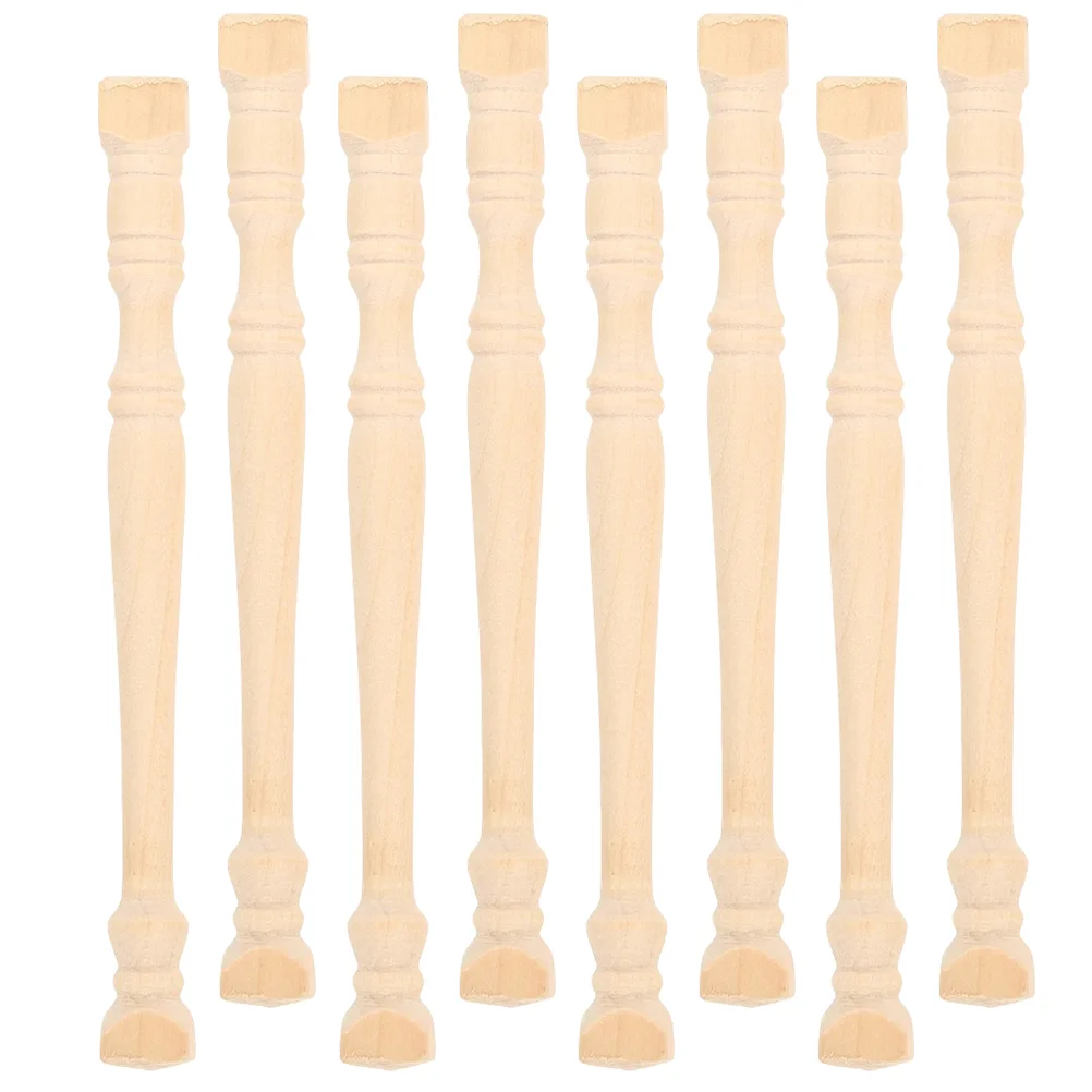 8 Pcs Roman Pillars Mini House Decor Miniature Model Decorate Ornament Wood Accessories Decoration