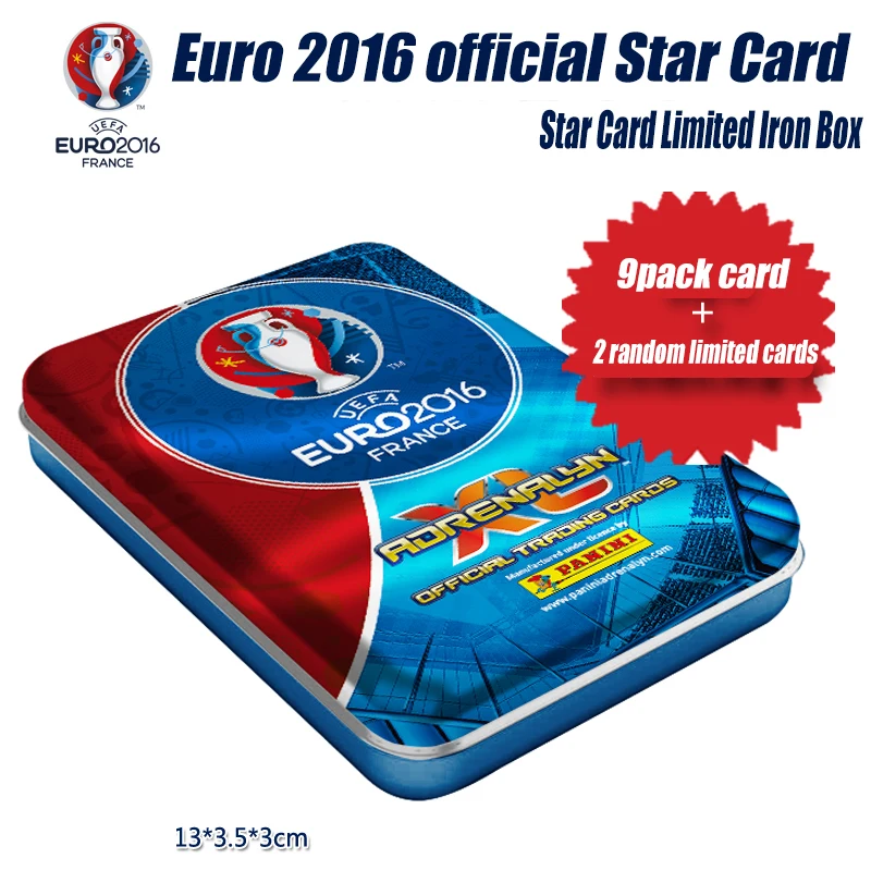 Panini europäischen Pokal Fußballstar Limited Edition seltene Sammel karte Weihnachten Geburtstag Geschenk Spiel Spielzeug Boxed Iron Box