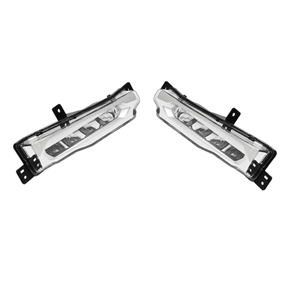 1Set Car Front Bumper Fog Lamp Grille Frame Trim Strip & LED Daytime Running Light for BMW X3 X4 G08 G02 G01 2018-2020