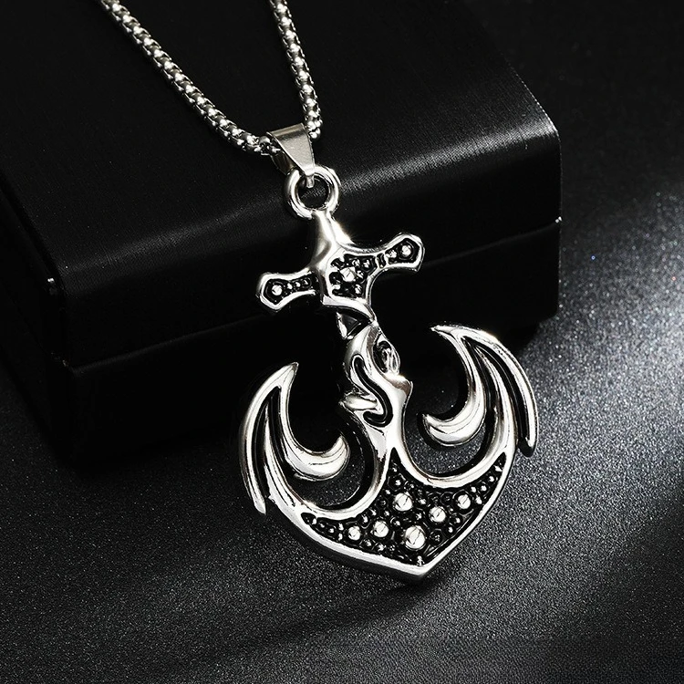 Artful Retro Anchor Pendants Exquisite Punk Necklace Vintage Intricate Ornate Trendy Unisex Casual Daily Fashion Accessories