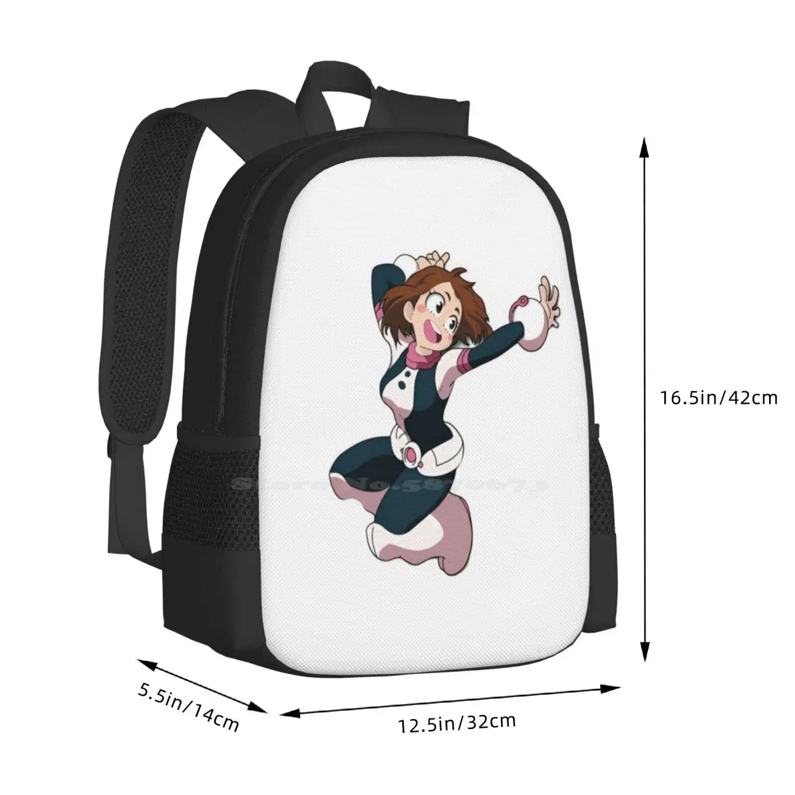 Uraraka ملصق رائجة البيع على ظهره حقائب الموضة Uraraka Ochako Uraraka Bnha Uraraka مها أنيمي Bnha أنيمي Uraraka Ochako لطيف