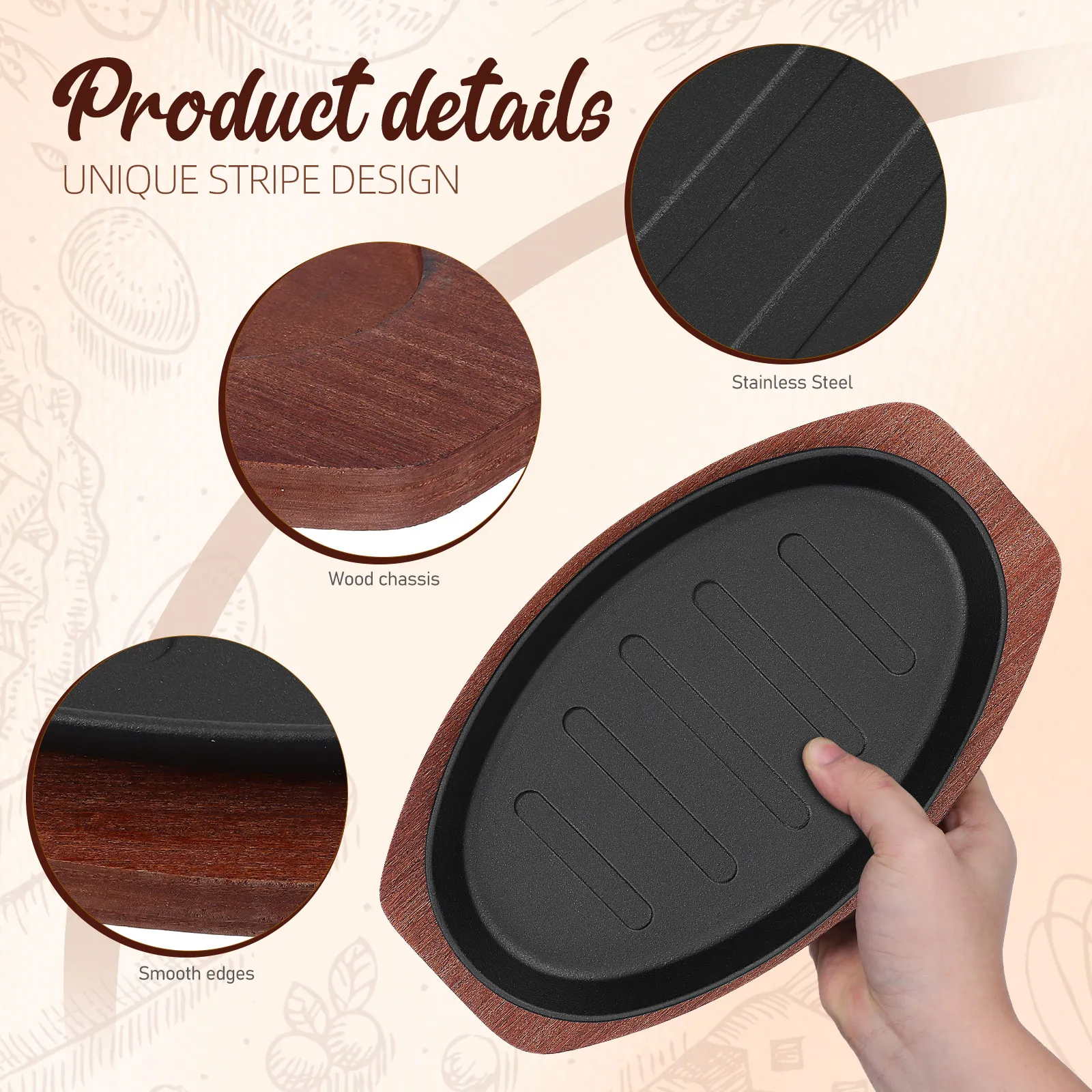 1Set Iron Grilling Pan Steak P - огляд і ціна Kitchen Essentials Baking Tray