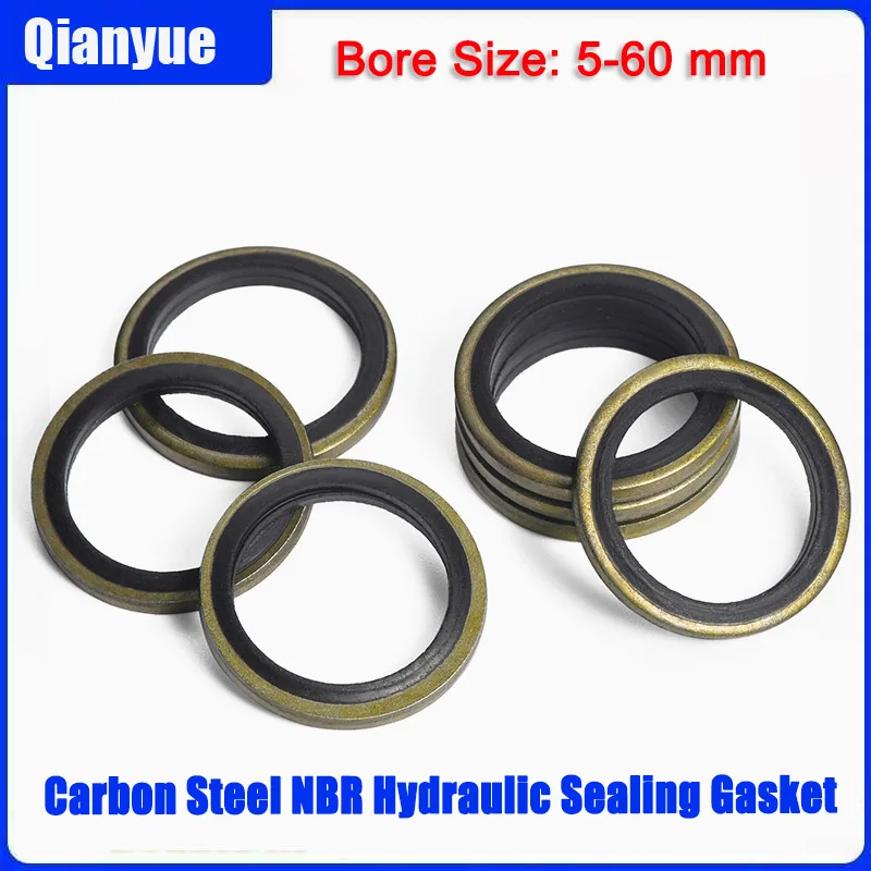 

JB982-77 Combination Washer,Carbon Steel NBR Hydraulic Sealing Gasket Set, High Pressure Resistant Oil Seal for Pipes/Fittings