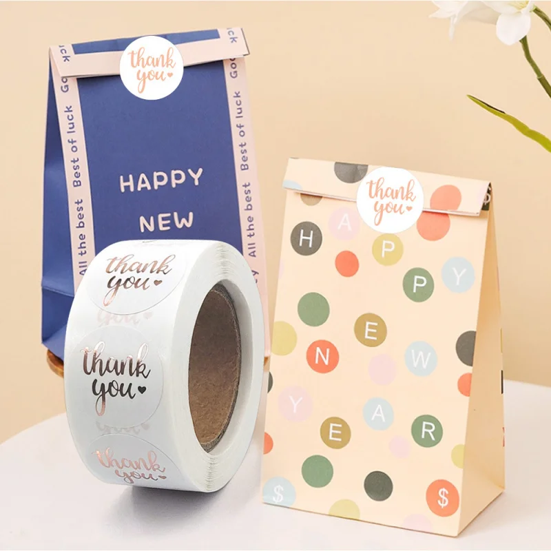 500 Rose Gold Foil “Thank You” Stickers Ideal For: Party Gift Sealing, Shipping Labels, Envelope Decorations