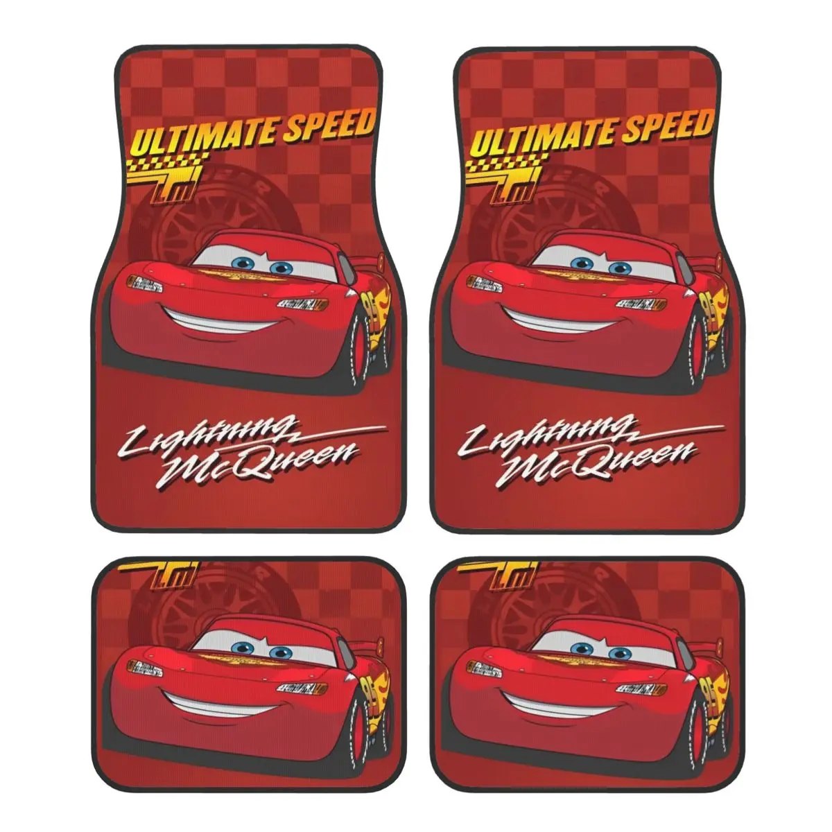 

Коврики для автомобиля Lightning Mcqueen Universal Fit, водонепроницаемые, комплект из 4 штук с противоскользящей основой, подходят для внедорожников и грузовиков.