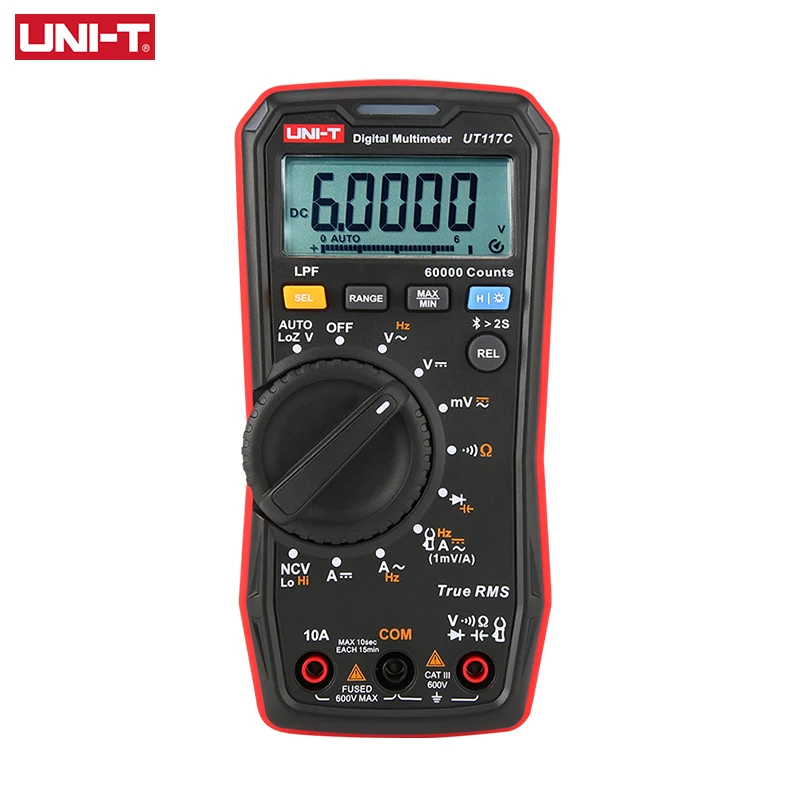 UNI T Multimeter Digital True RMS UT117C AC DC Current Voltage Tester Multimetro 600V Bluetooth NCV Capacitance Resistance Test