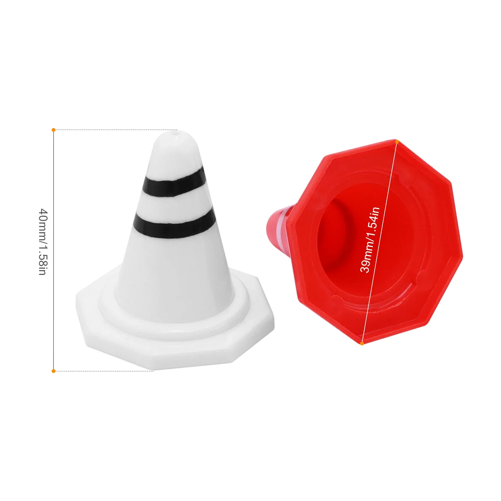 Drift Racing Track Plastic Mini Traffic Cones Toy Red White Light Weight for Kids Sports Training for 1/16 1/18 1/24 1/28 RC Car