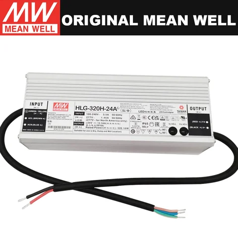 Original Mean Well HLG-320H 320W 12V 15V 20V 24V 30V 36V 42V 48V 54V voltaje constante + controlador LED de corriente constante Meanwell