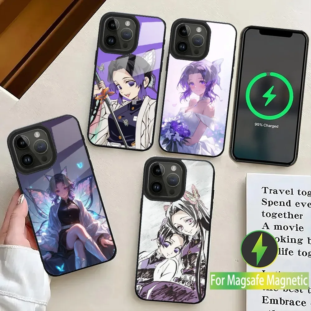 

D-Demon S-Slayer Kochou Shinobu Phone Case For iPhone 16,15,14,13,12,11,Plus,Pro,Max Mini Magsafe Magnetic Wireless Charging