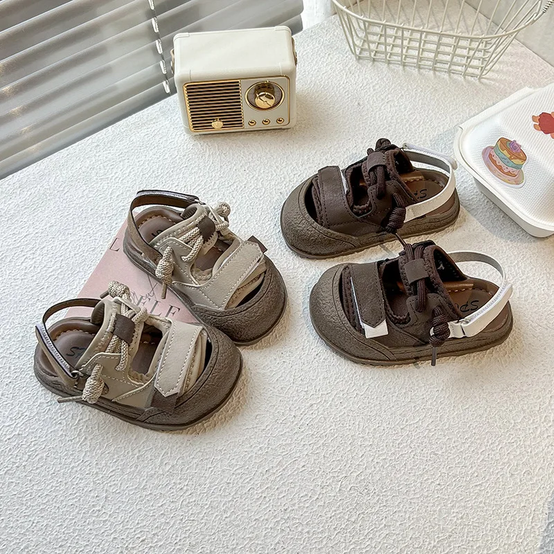 

Zapatos Retro Girl Sandals 2025 Summer New Kid Shoes Fashion Boys Shoe Comfort Girls' Beach Shoes Simple Child Sandals Босоножки