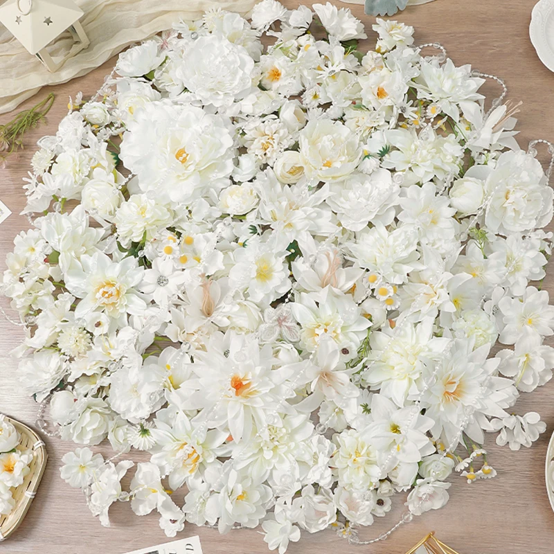 10/20/30 Stück Mini Weiße Künstliche Blumenköpfe, Simulierte Pfingstrosen, Gänseblümchen, Rosen für Bastelarbeiten, Kränze, Hochzeiten, Partys, DIY, Heimdekoration – Detail 1