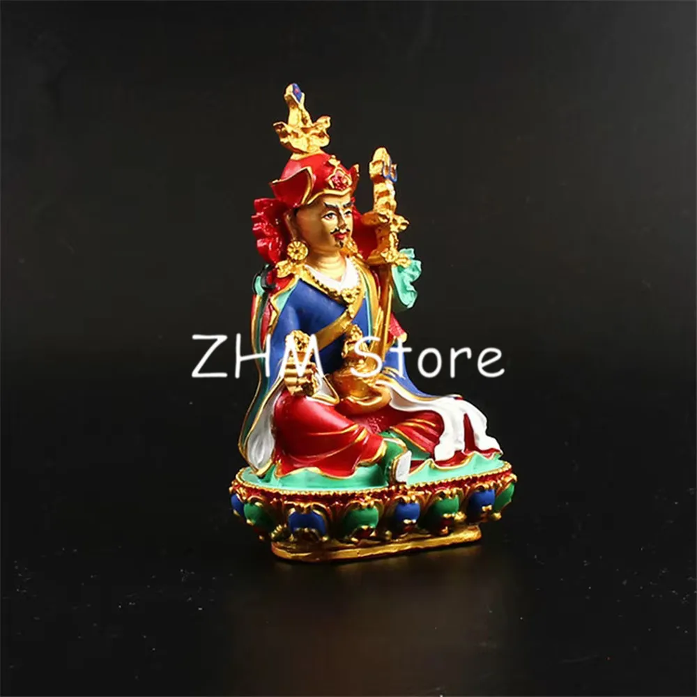 Buddhist Tantric Supplies Padmasambhava Figurine Constant Auspicious Exquisite Hand Painted Resin Solemn Buddha