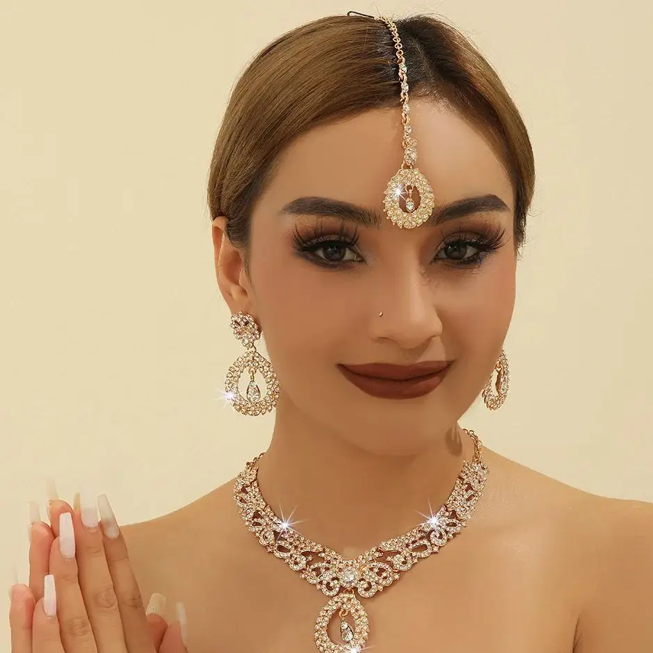 

Hot selling bridal necklace earrings set wedding evening gown studio accessories