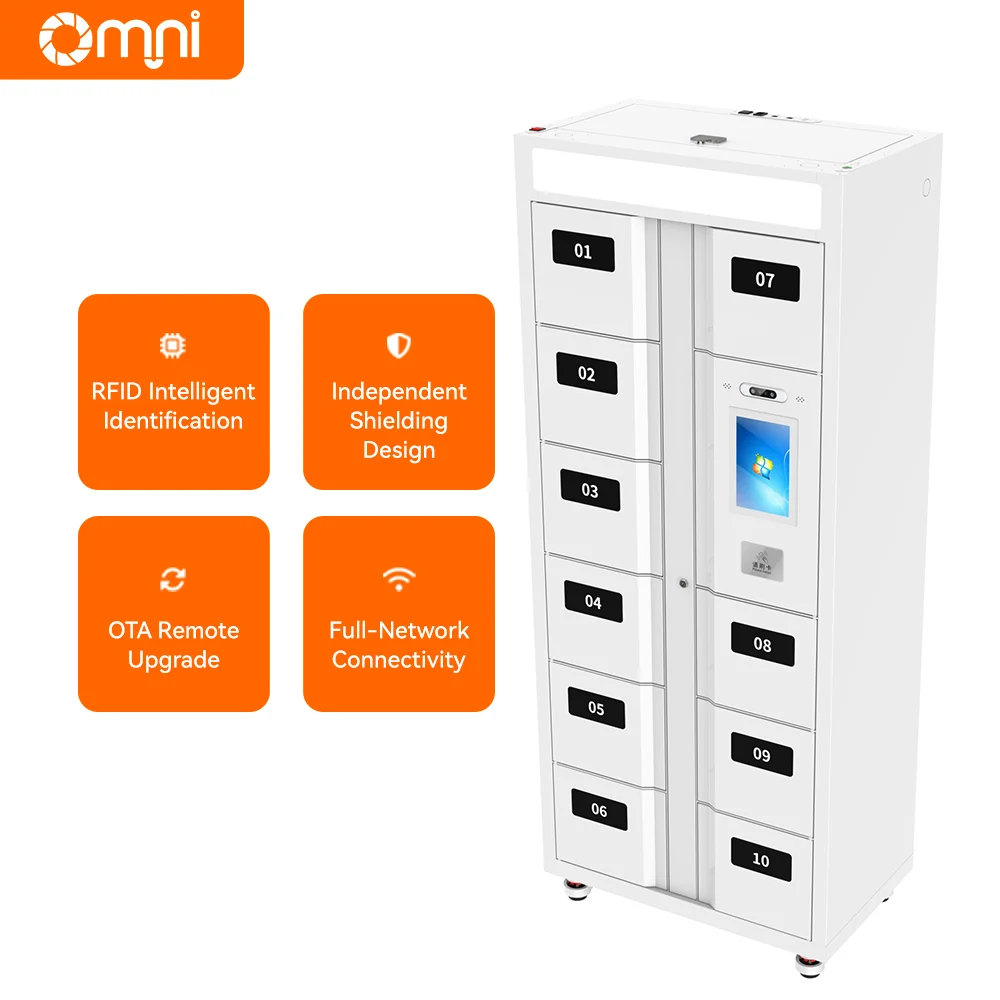 Face ID Card Password Unlock Gym RFID Electronic Cabinet Parcel Delivery Smart Fingerprint Luggage Storage Locker