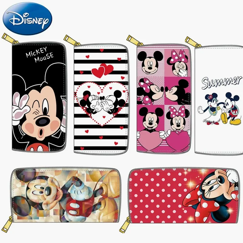 2022 Disney Cartoon Anime Women\'s Wallet Mickey Mouse Minnie Long PU Leather Multifunction Female Clutch Birthday Gift