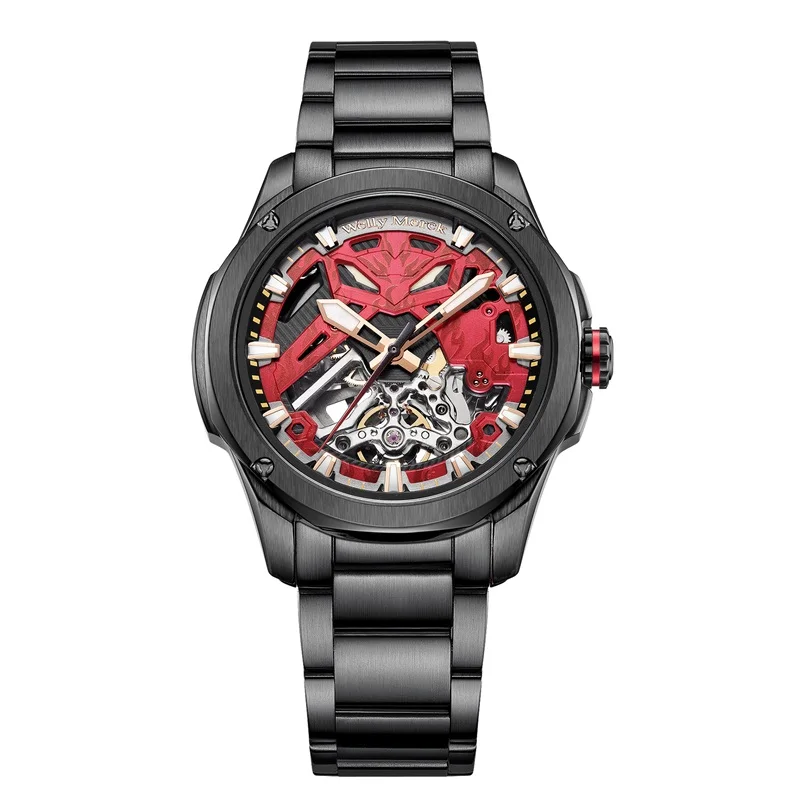 WM Watch Automatic Mechanical Skeleton Man Collaboration Four Mythical Creatures 70 Hours Power Reserve Welly Merck Watch WM075