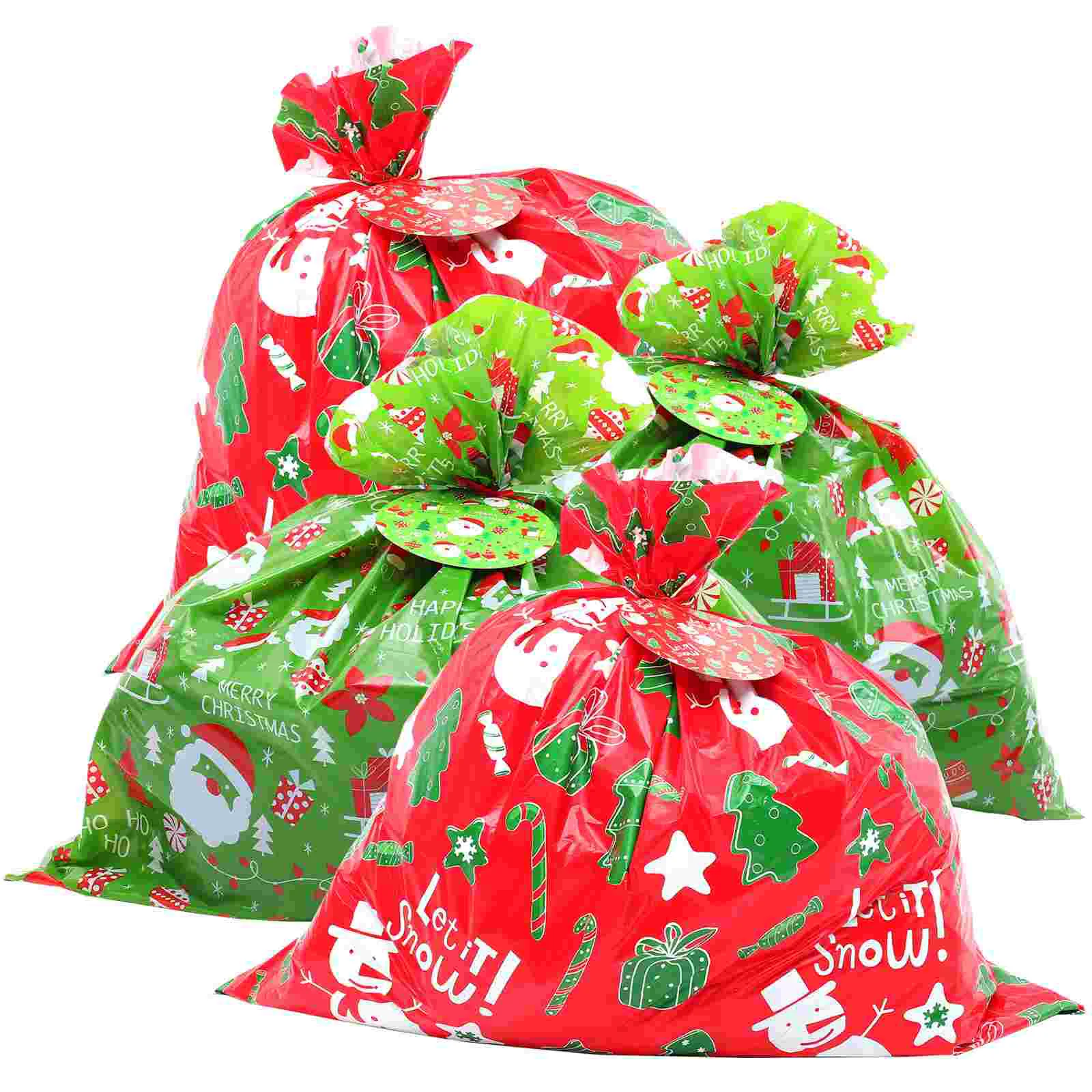 4pcs Christmas Theme Packing Bags Gift Sack Adorable Presents Packing Bags Xmas Snack Bag Extra Large Gift Bags