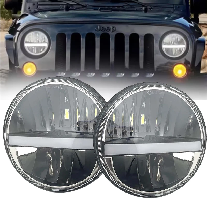 

Car Led 7inch Led Headlight H4 For Lada Niva 4X4 Uaz Hunter For Land Rover Defender For Mazda Miata MX5 for Nissan Patrol Y60