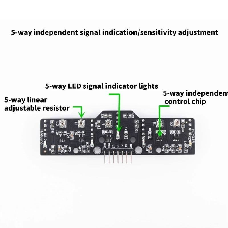 เซ็นเซอร์ติดตามเส้นสีเทา 5 ทิศทาง เซ็นเซอร์ติดตามแบบดิจิทัลสำหรับอุปกรณ์อิเล็กทรอนิกส์