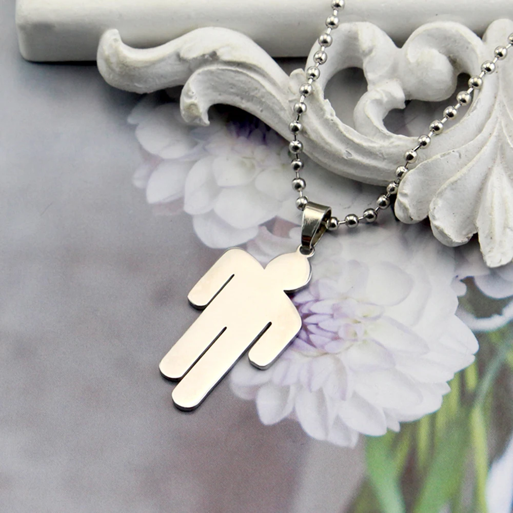 Stainless Steel Skew Head Tag Pendant Necklaces for Men Women Wholesale Hip Hop Jewelry image 4