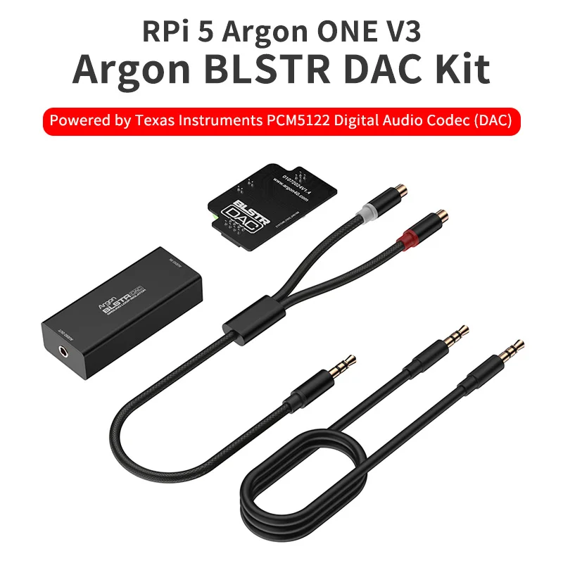 Raspberry Pi 5 Argon BLSTR DAC Kit с изолятором заземляющей петли, звуковая карта PCM5122, плата мопса и воспроизведение расширения для Argon ONE V3 чехол