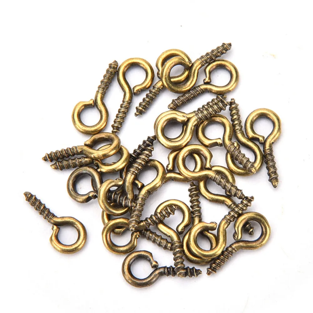 100Pcs 8Mm/10Mm Mini Eye Pins Eyepins Haken Oogjes Schroefdraad Metalen Sieraden Hanger Sluitingen Diy sieraden Maken Accessoires