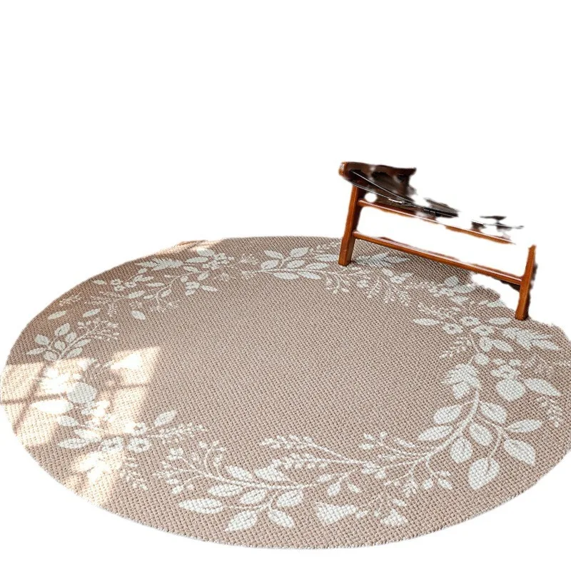 

French retro New Zealand wool round carpet bedroom bedside cloakroom cream style home new Chinese floor mat
