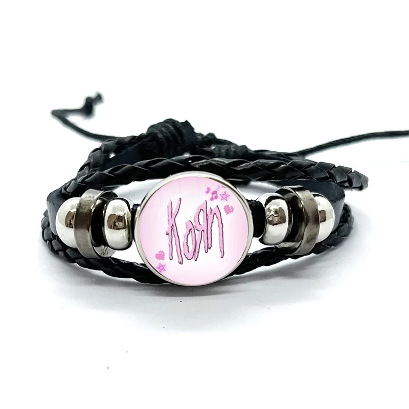 Hip Hop Korn Music Rock Band Punk Band bracciali Art bracciali intrecciati multistrato braccialetti gioielli fatti a mano regali