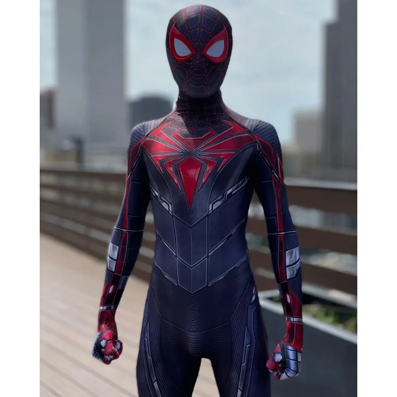 

Adults Kids Spidercosplay PS5 Miles Morales Advanced Tech Superhero Cosplay Costume Full Bodysuit Zentai Party Jumpsuit