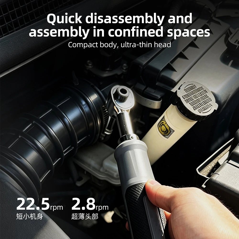 Ratcheting Electric Wrench 4V Type-C Rechargeable 1/4 Socket 1.5N.m Torque 380RPM for Automotive Repair Home Maintenance DIY